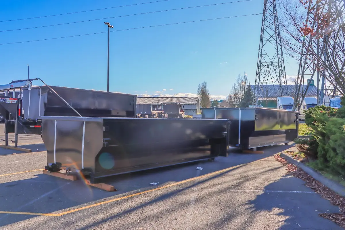 Roll-off dumpster ready for waste disposal at job site for Roll Off Dumpster Rental in Deale